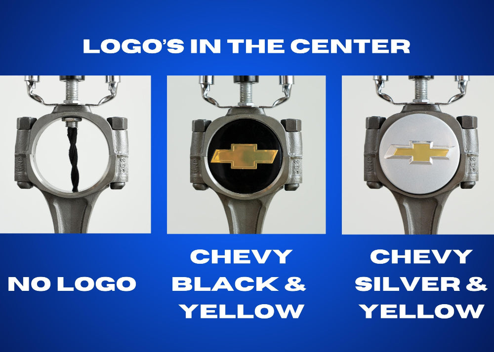 Three beer taps with different logo designs on a blue background