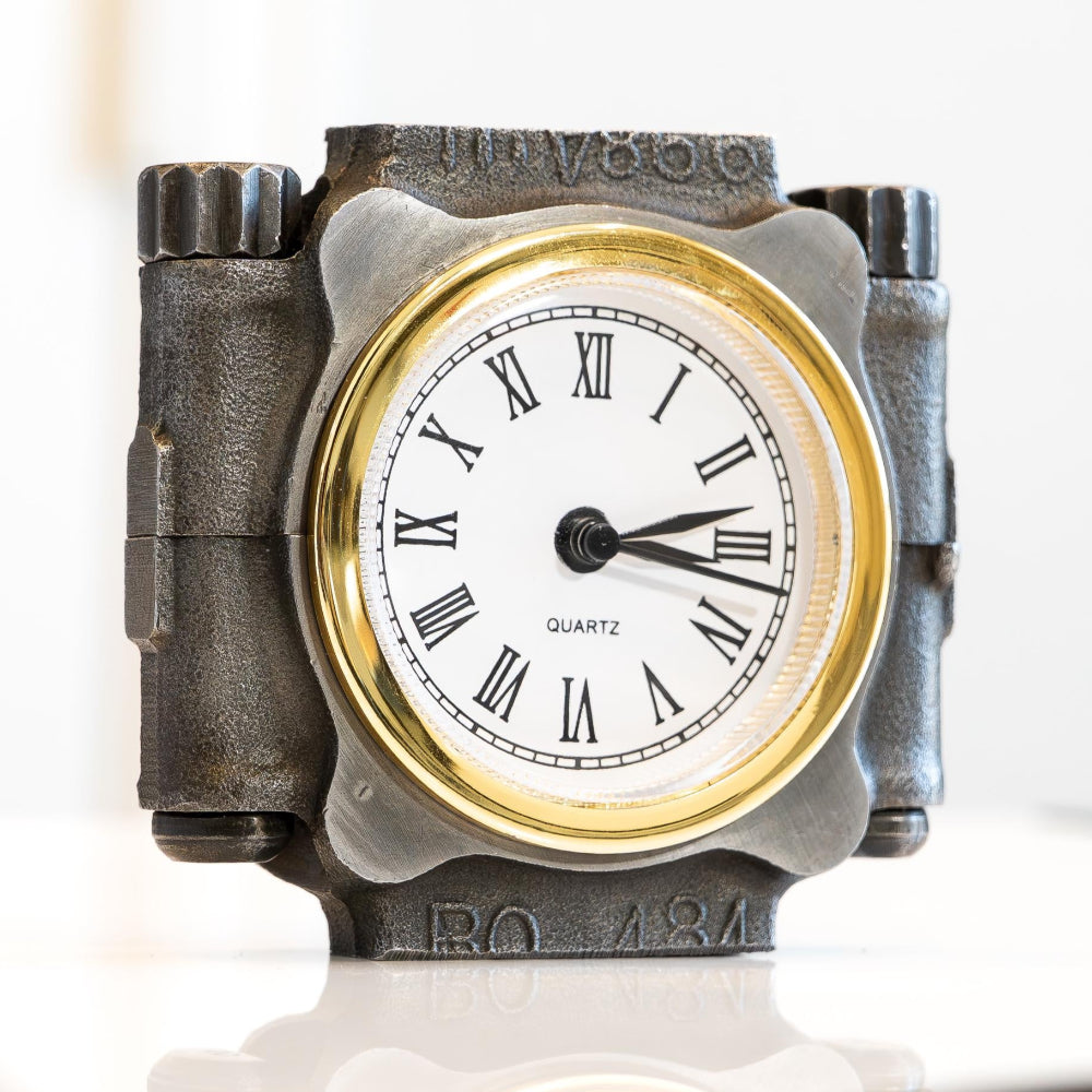 Decorative clock with a vintage design on a white background