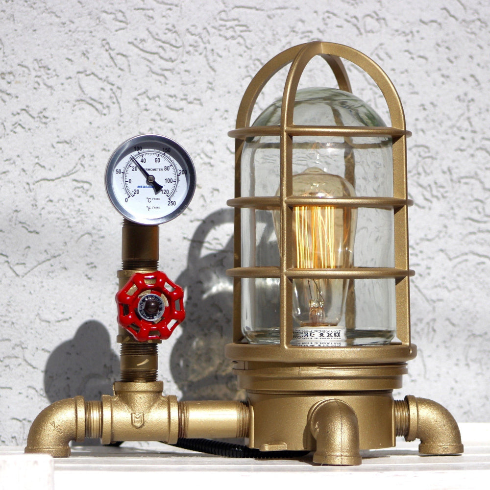 Industrial Gold Lamp