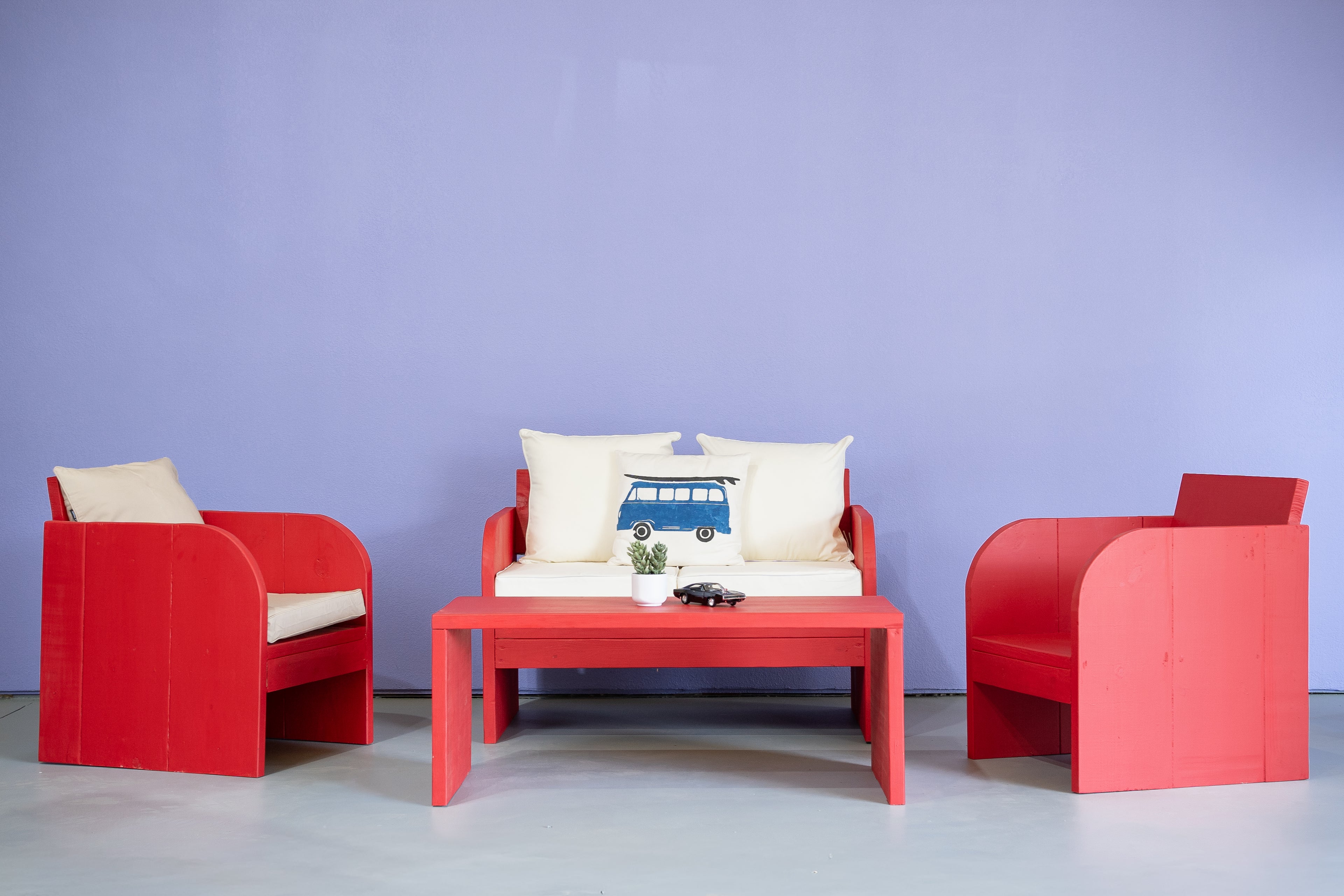 Red Lounge Furniture Set