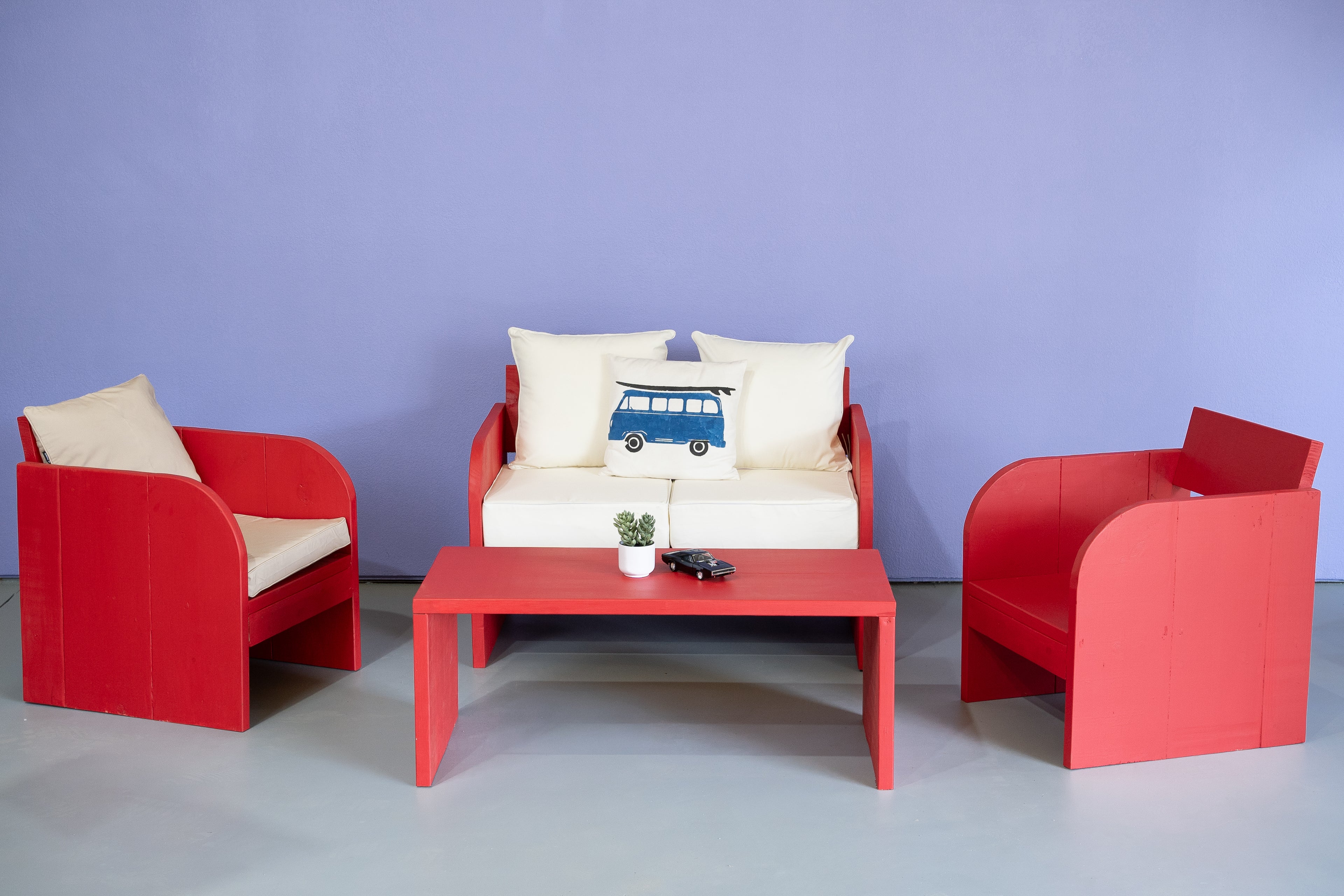 Red Lounge Furniture Set