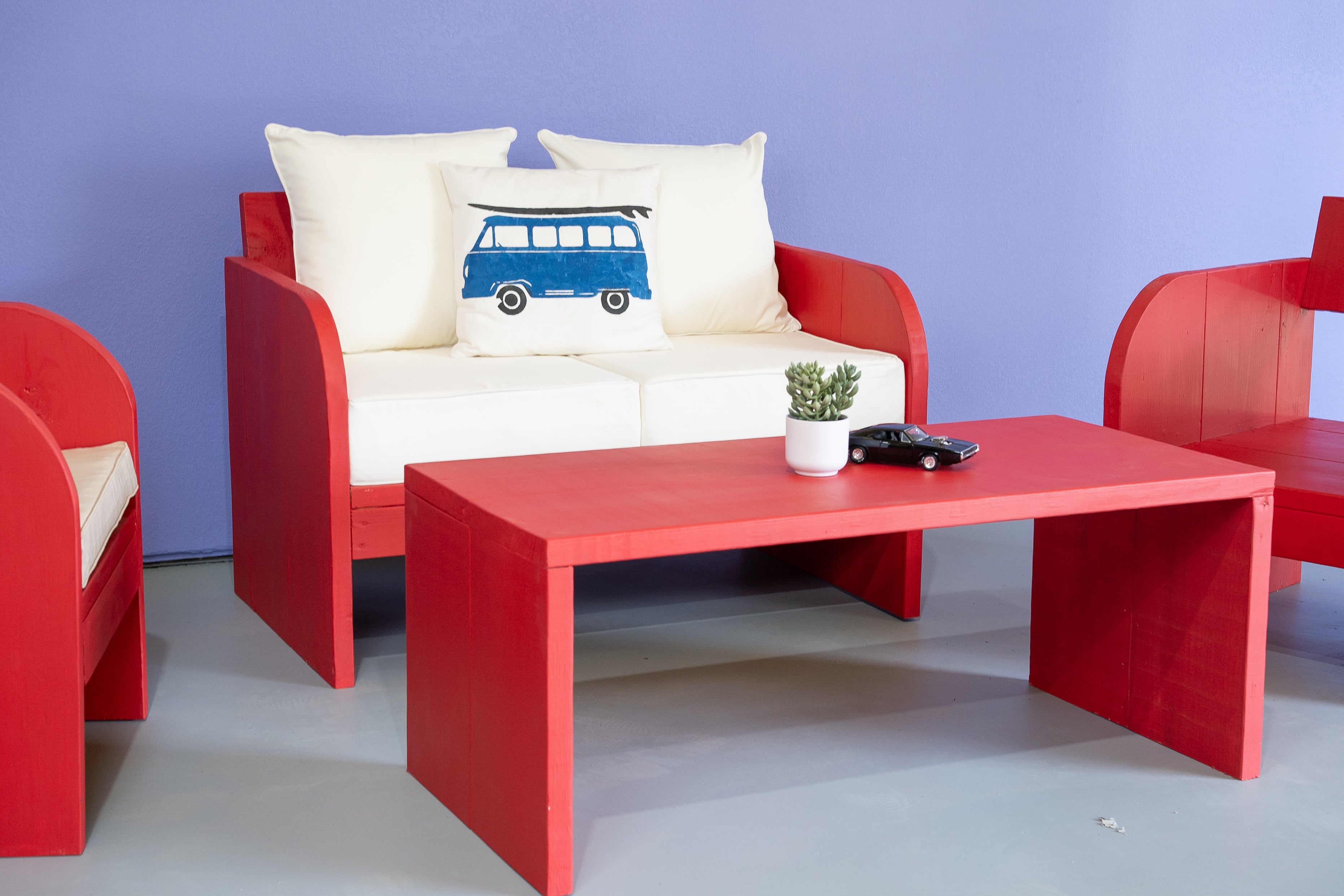 Red Lounge Furniture Set