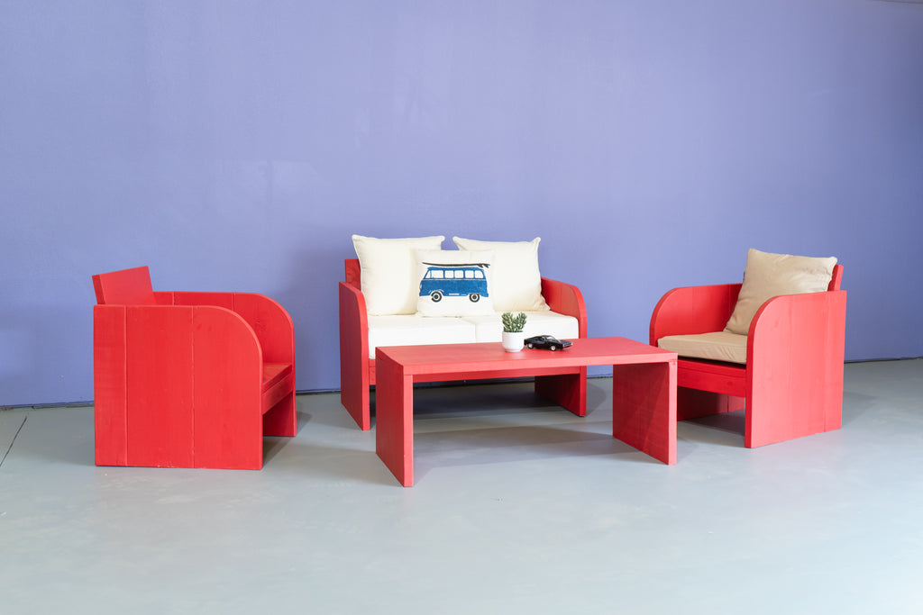 Red Lounge Furniture Set