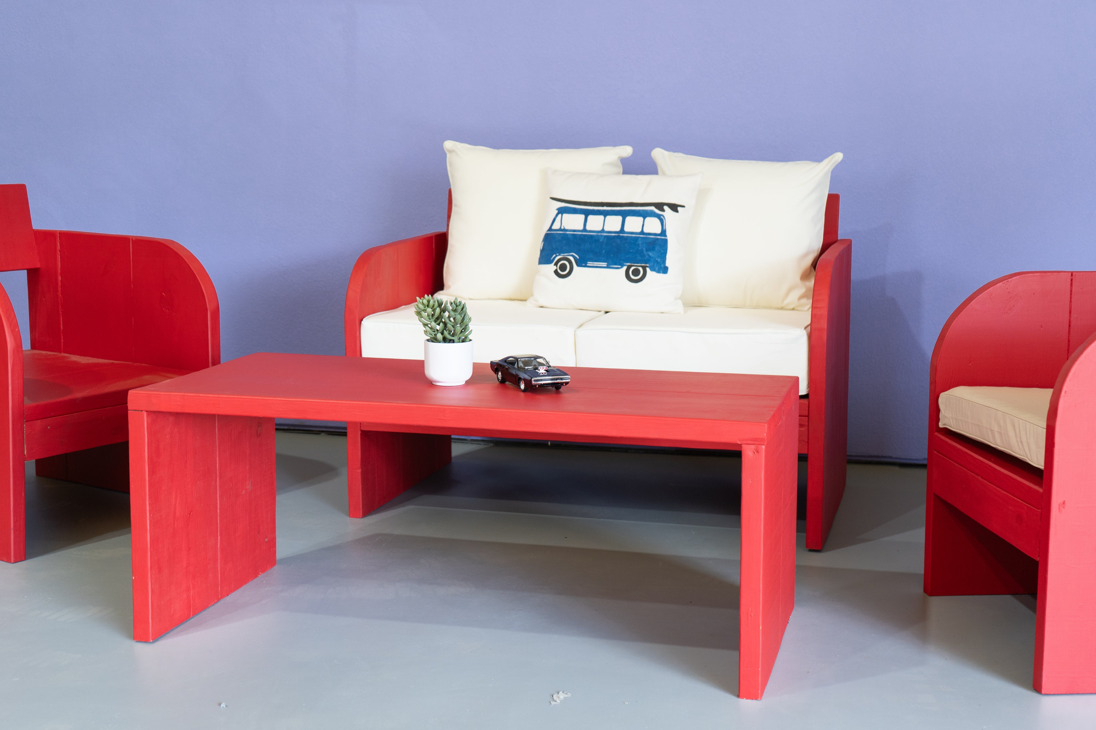 Red Lounge Furniture Set