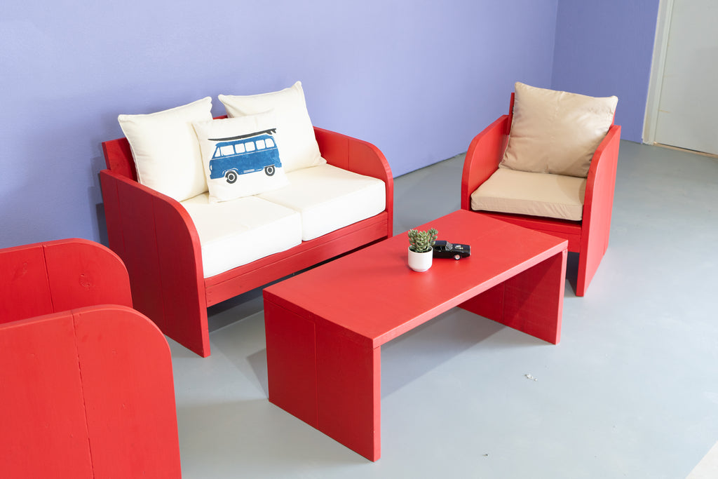 Red Lounge Furniture Set