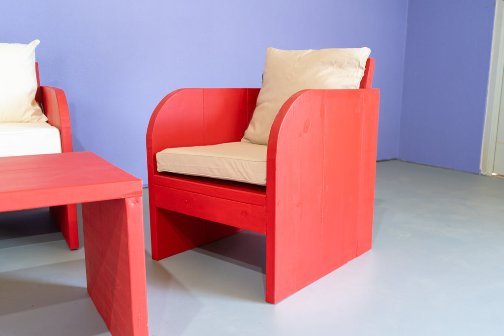 Red Lounge Furniture Set