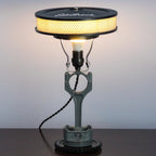 Table lamp with unique design on a plain background