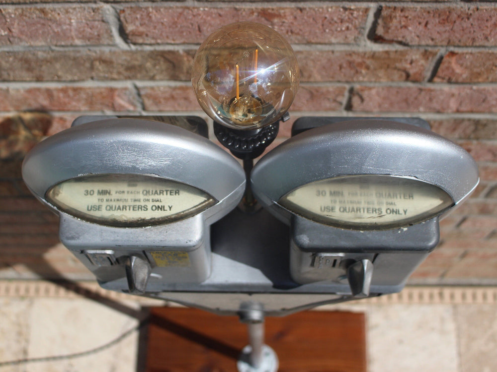 Automotive vintage meter lamp that transforms street history into a functional statement piece.