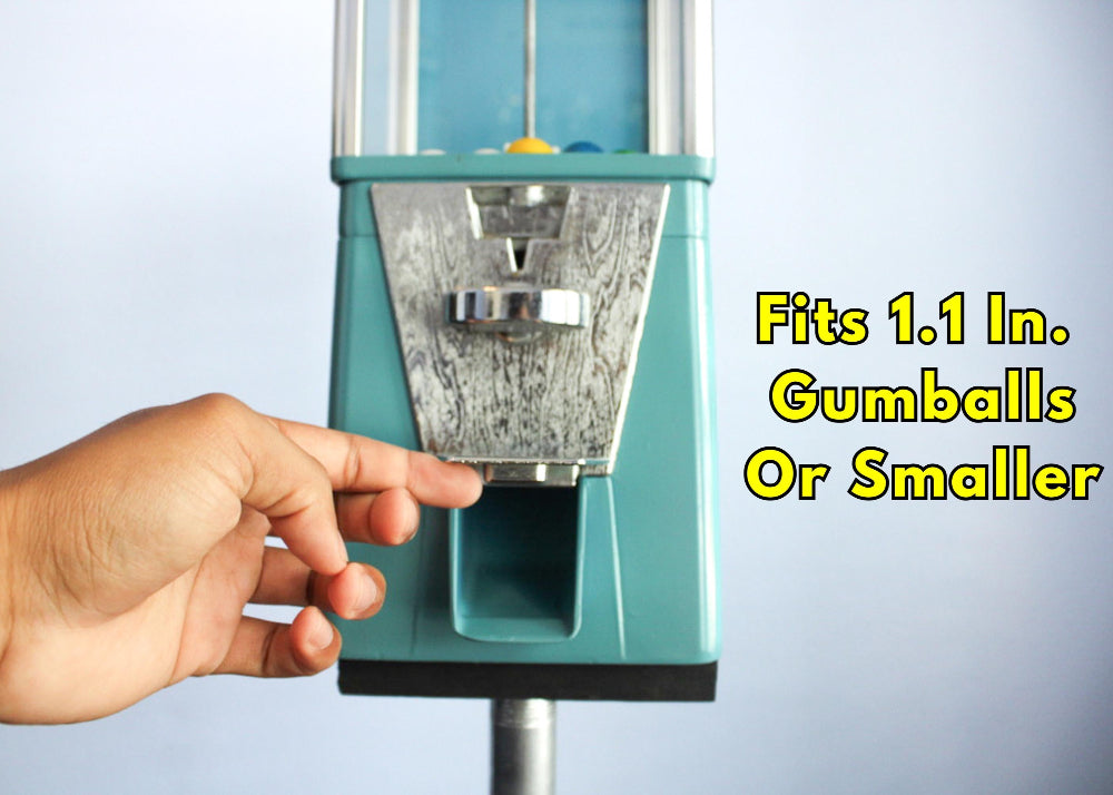 Coin-operated vintage gumball machine designed for quarters, offering nostalgic candy dispensing and classic collectible appeal.