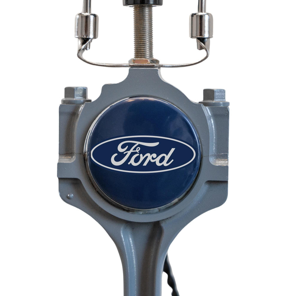 Ford engine part lamp designed to fit naturally into home spaces while preserving authentic automotive character.