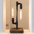 Handcrafted pipe light assembled individually for unique character and long lasting use.