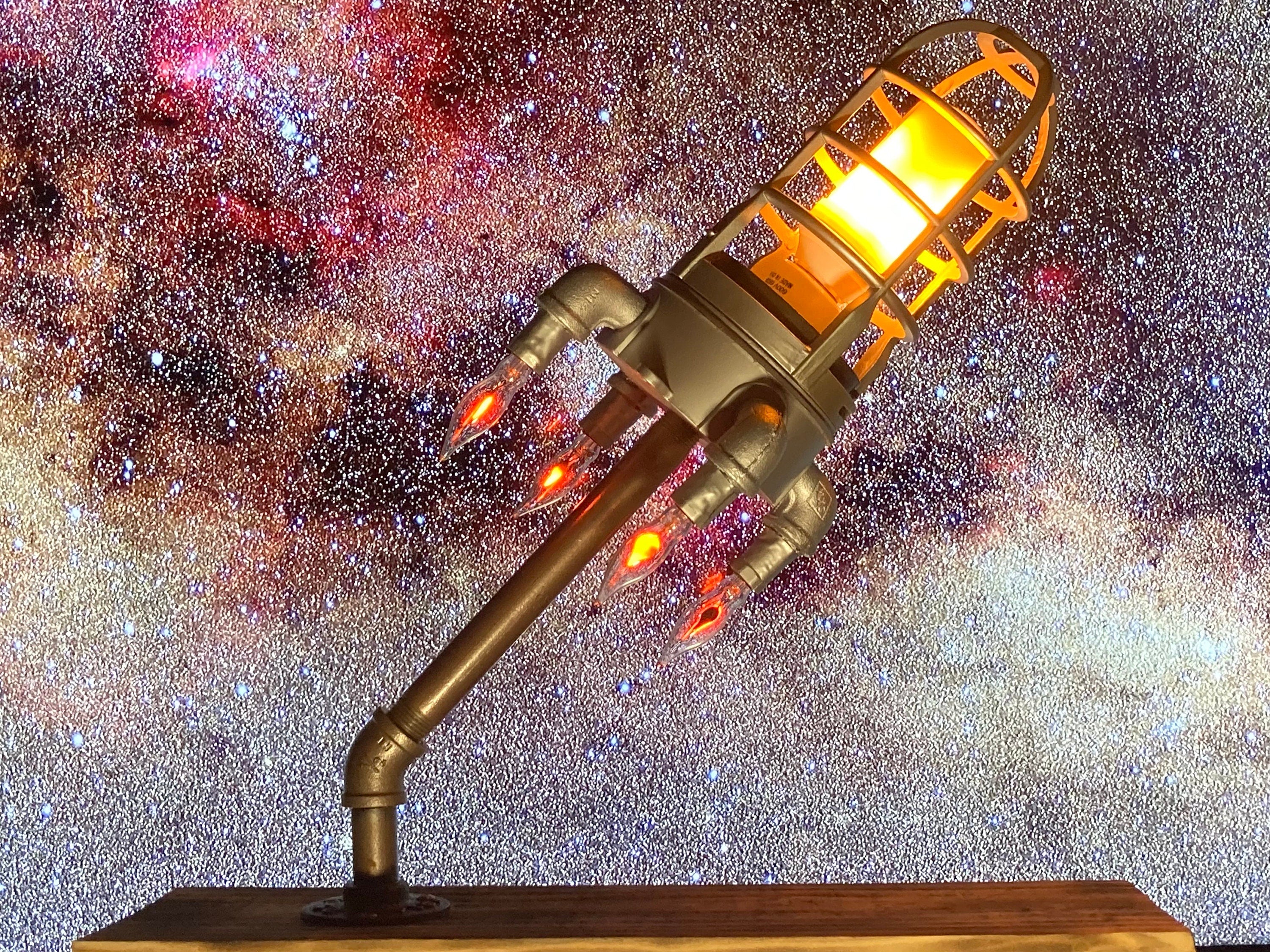 Space Rocket Lamp / Outer Space Decor / Futuristic Lamp / Space Room Lamp