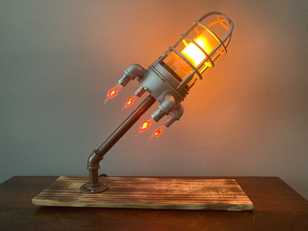 Space Rocket Lamp / Outer Space Decor / Futuristic Lamp / Space Room Lamp