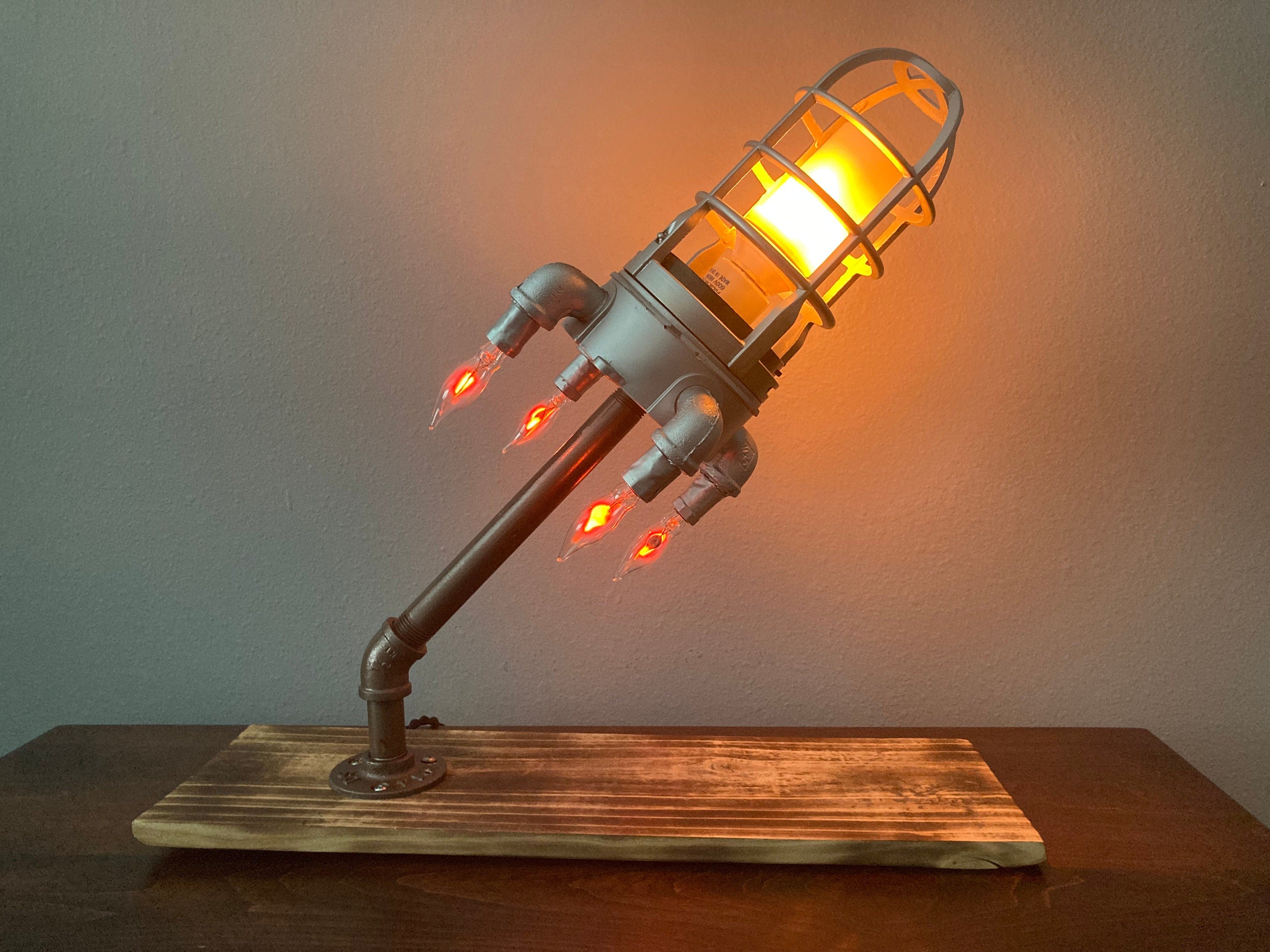 Space Rocket Lamp / Outer Space Decor / Futuristic Lamp / Space Room Lamp
