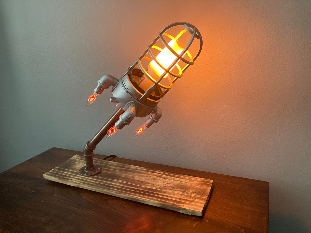 Space Rocket Lamp / Outer Space Decor / Futuristic Lamp / Space Room Lamp