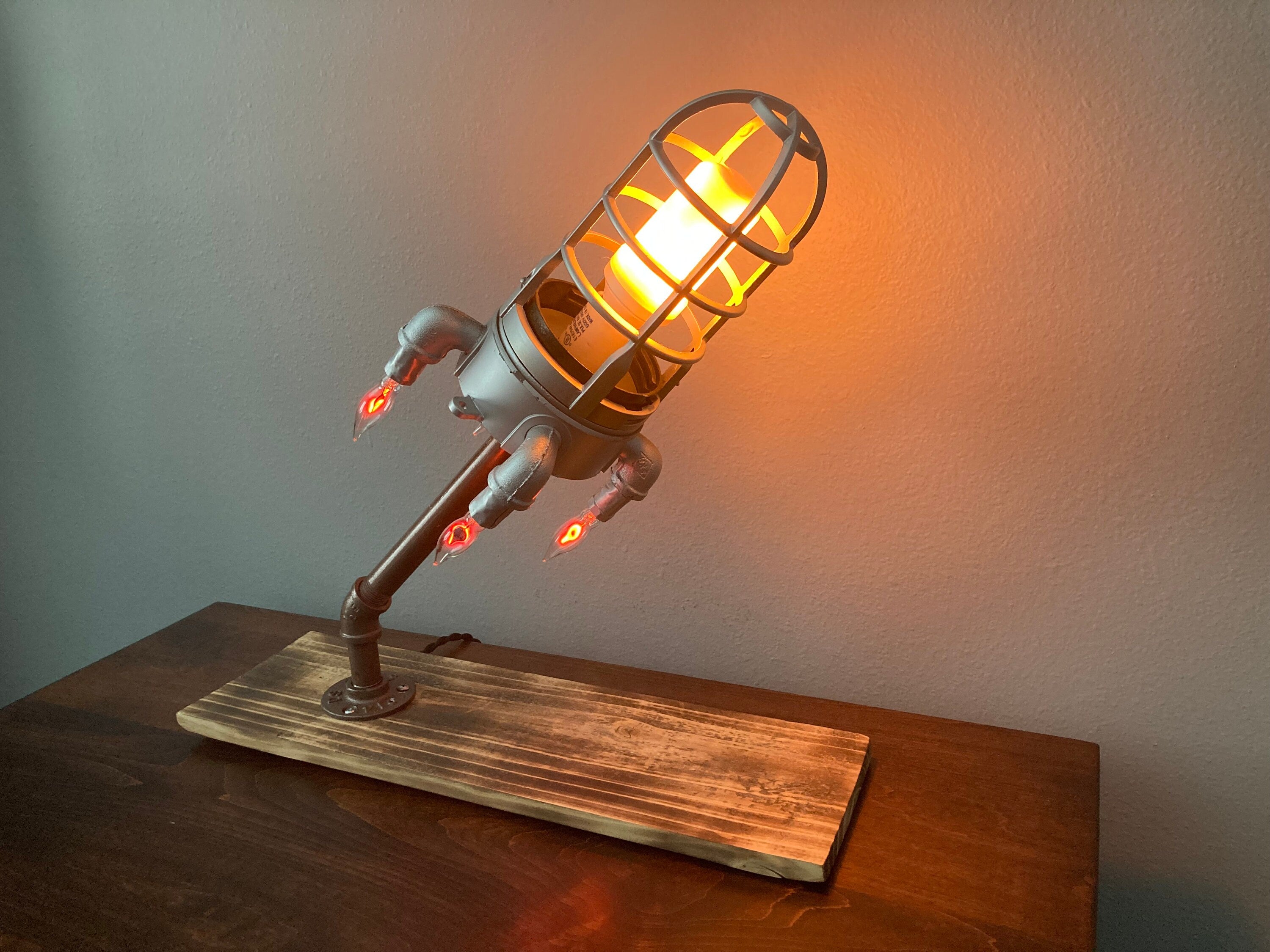 Space Rocket Lamp / Outer Space Decor / Futuristic Lamp / Space Room Lamp
