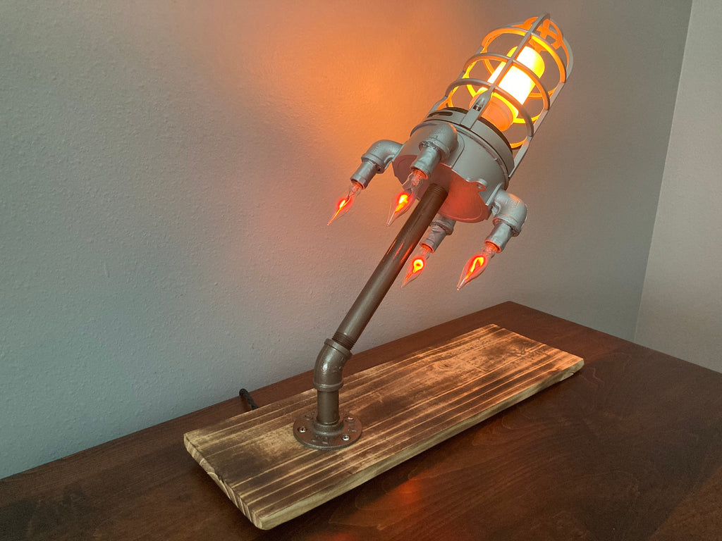 Space Rocket Lamp / Outer Space Decor / Futuristic Lamp / Space Room Lamp