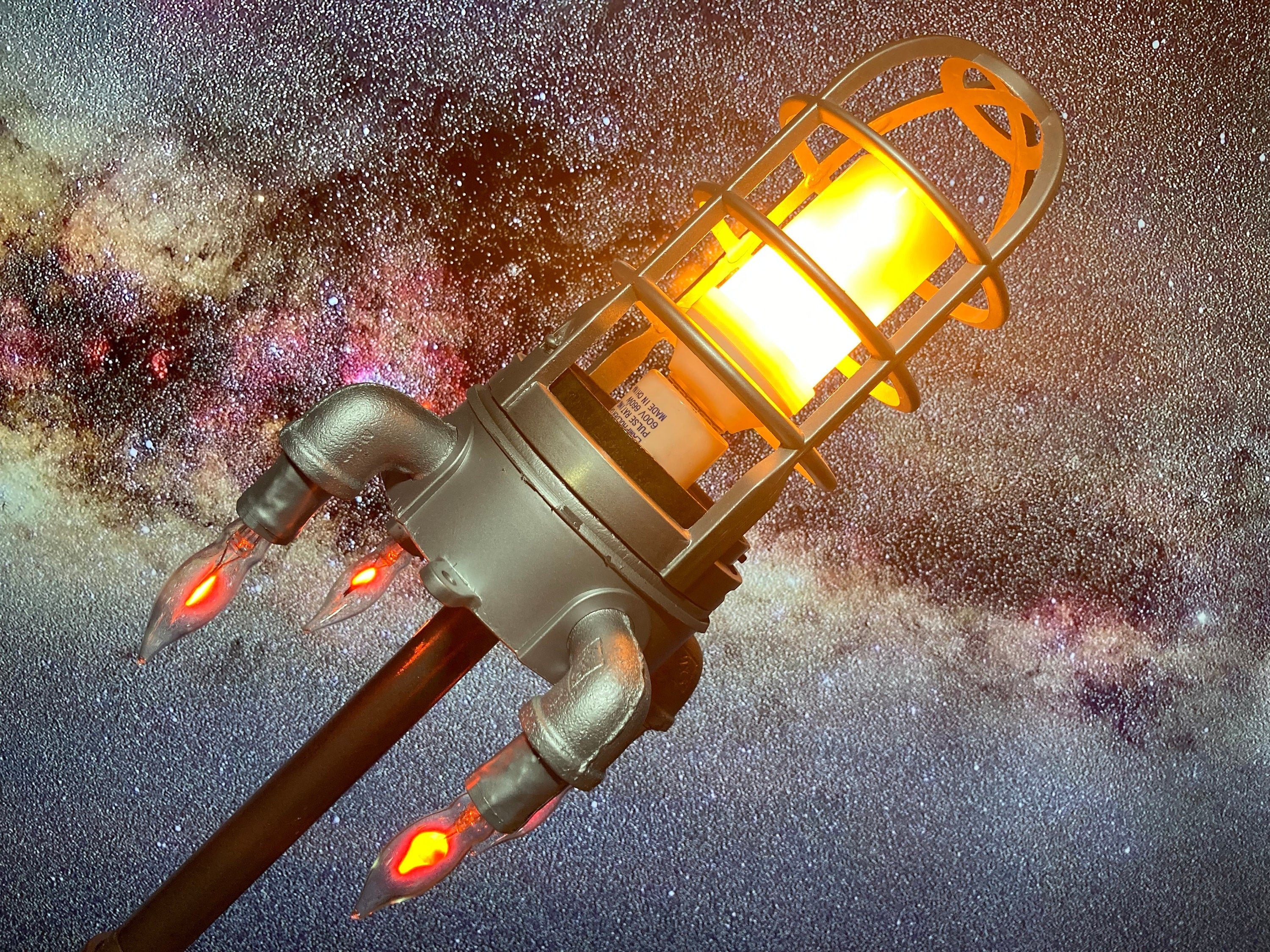 Space Rocket Lamp / Outer Space Decor / Futuristic Lamp / Space Room Lamp