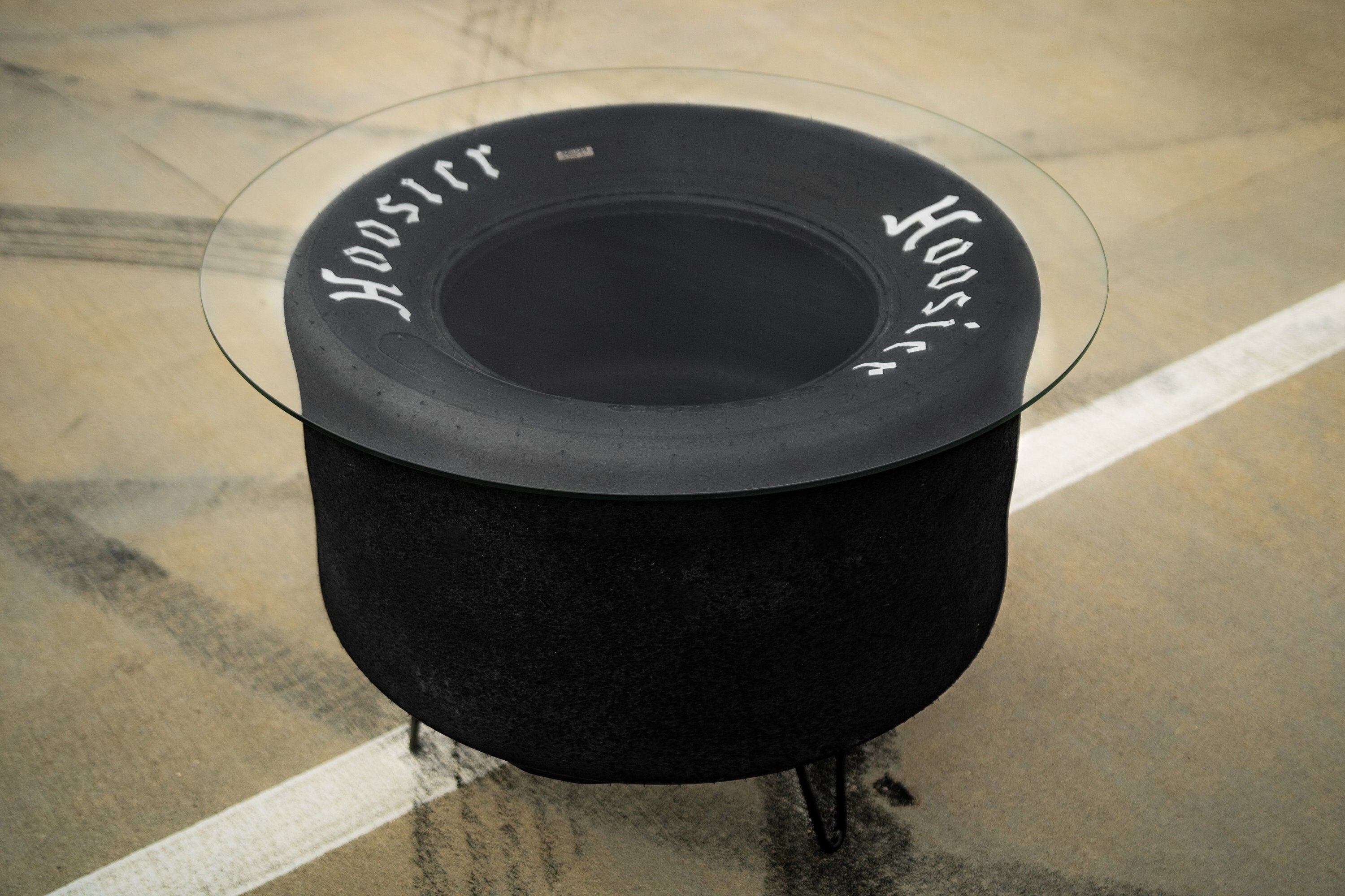 Hoosier Tire Table / Automotive Decor / Auto Coffee Table