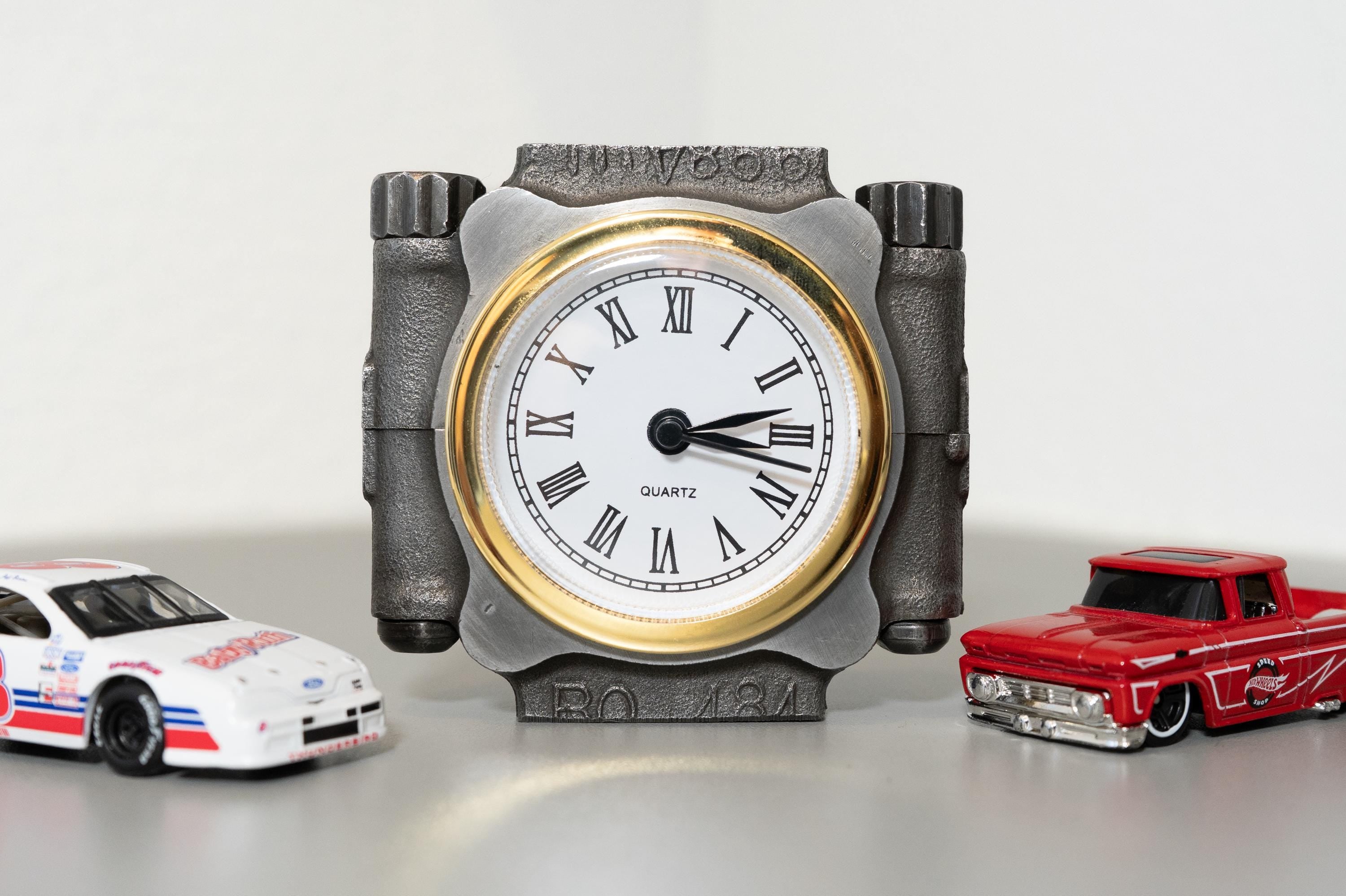 Car Office Clock - Automotive Clock | Metal Desktop Clock | Car Parts Clock
