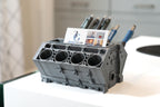 Chevy Engine Block Business Card & Pen Holder – Auto Office Holder, Auto Desk Organizer