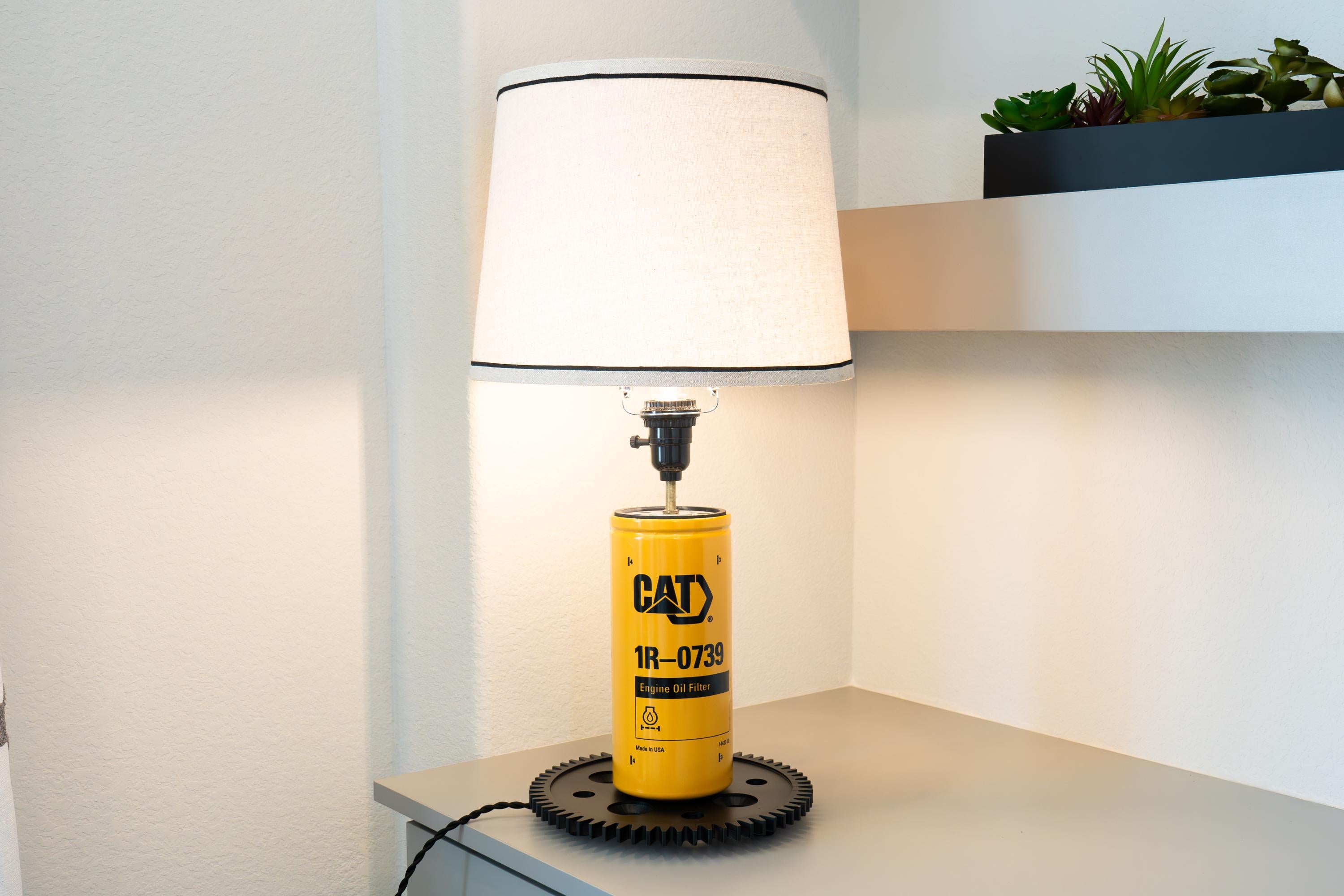 CAT Filter Lamp | Mechanic Gift Lamp | Construction Office Decor | Equipment Desk Lamp | Kids Construction Room