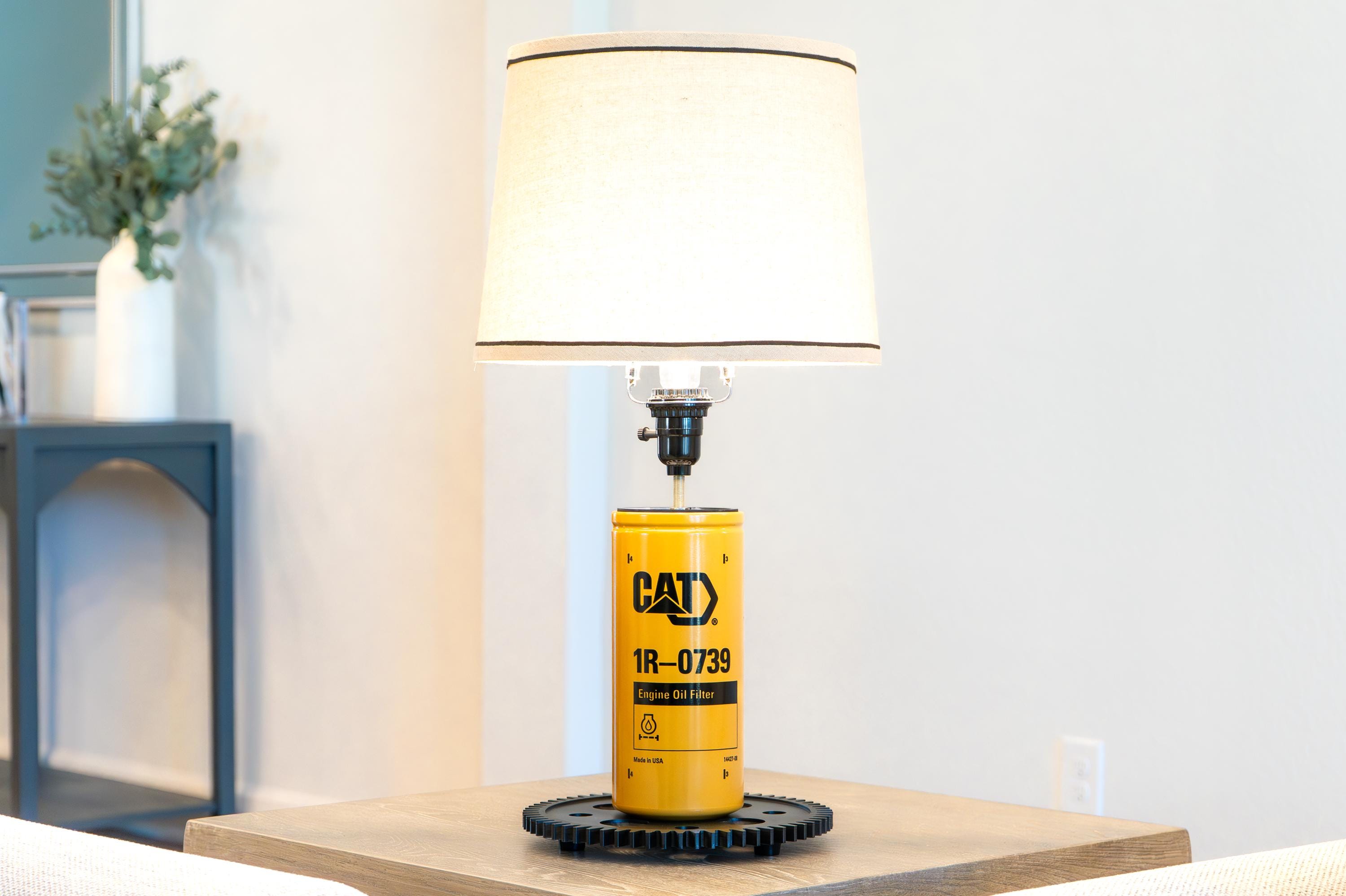 CAT Filter Lamp | Mechanic Gift Lamp | Construction Office Decor | Equipment Desk Lamp | Kids Construction Room