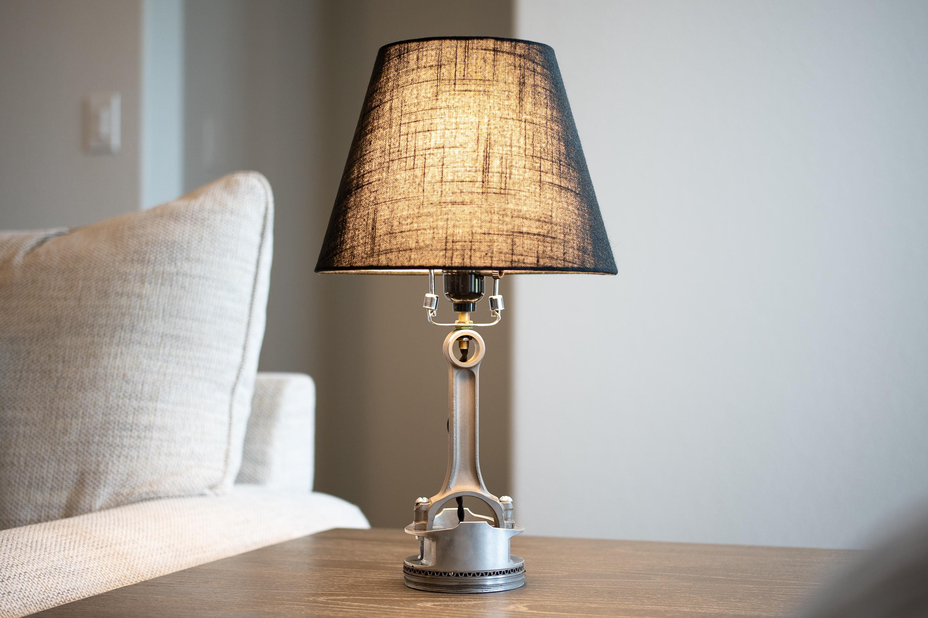 Piston Table Lamp – Automotive Parts Decor | Industrial Metal Lamp