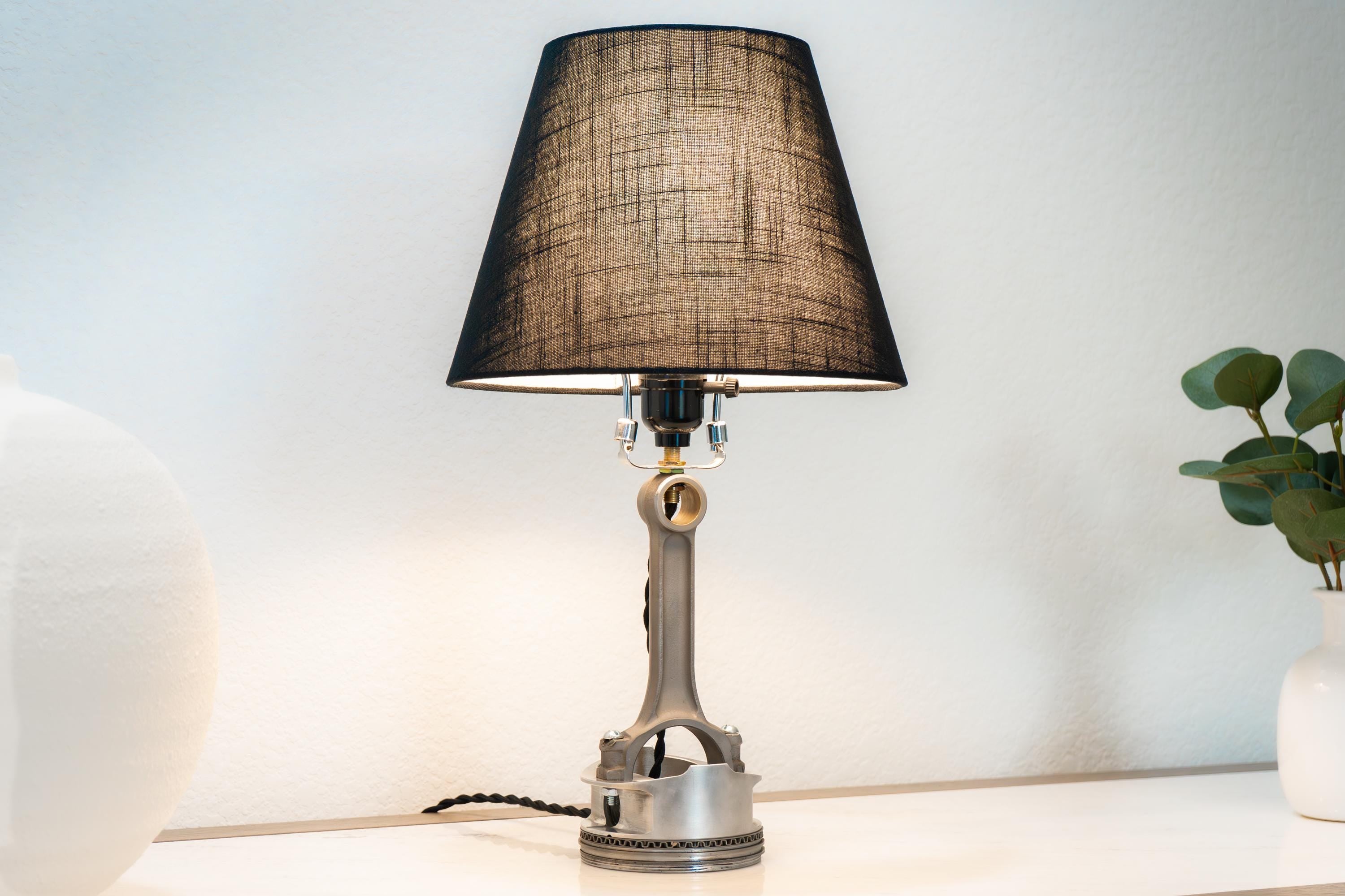 Piston Table Lamp – Automotive Parts Decor | Industrial Metal Lamp
