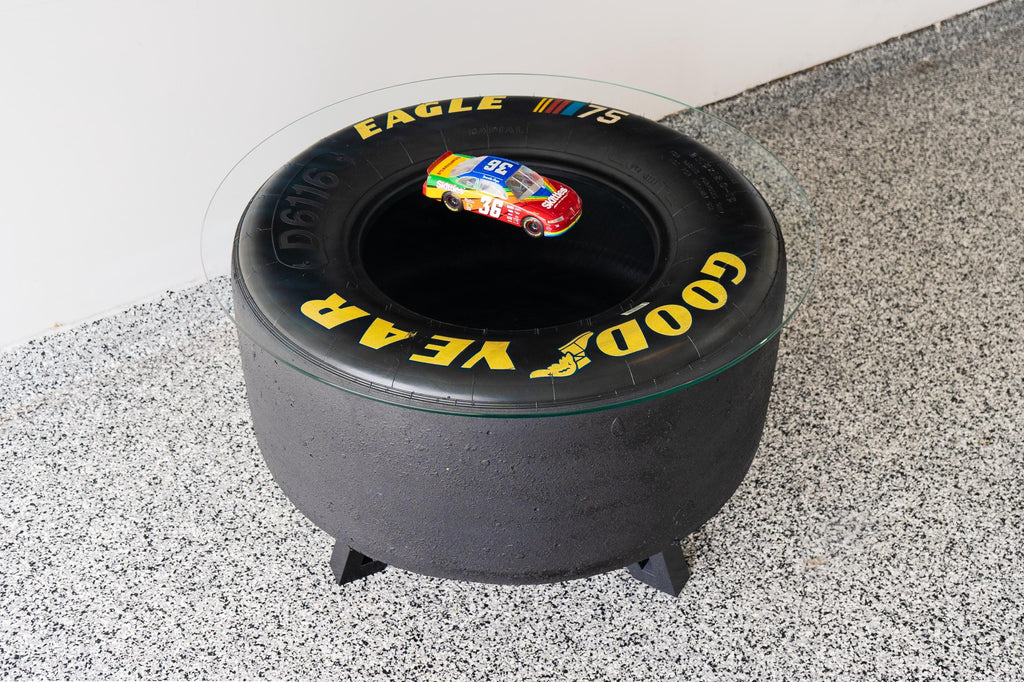 NASCAR 75 Anniversary Tire Table / Automotive Furniture / Racing Home Decor