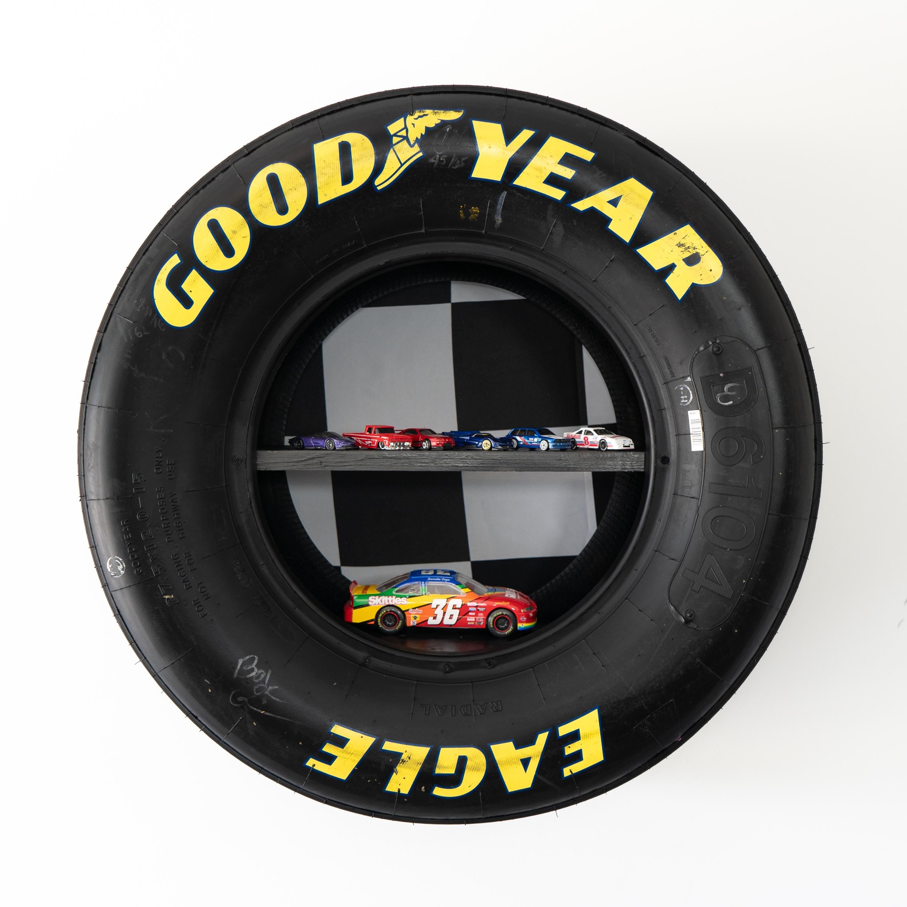 NASCAR Tire Shelf - Auto Home Wall | Automotive Furniture | Car Parts Shelf