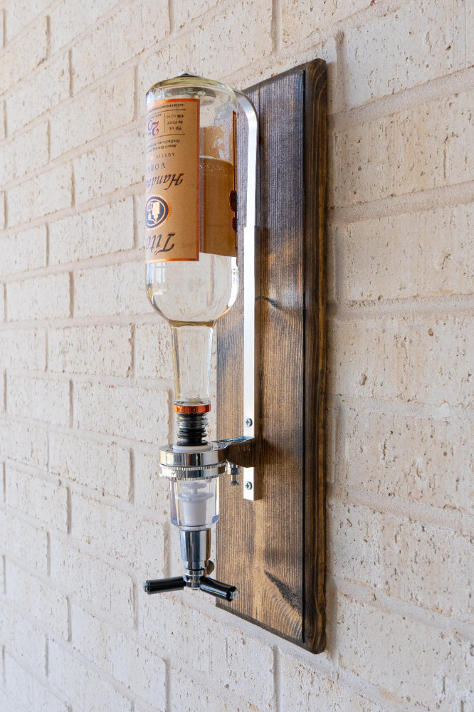 Wood bar shot dispenser crafted from solid oak for long lasting performance.