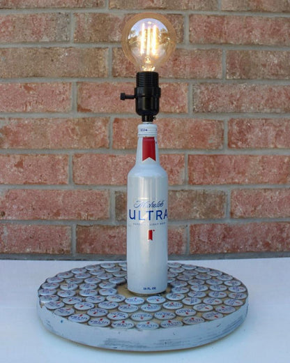 Michelob Ultra Lamp / Unique Beer Decor / Beer Lamp / Beer Can Decor / Beer Cap Decor / Michelob Ultra / Michelob Ultra Lamp / Beer Bottle Lamp / Beer Bottle Decor / Unique Beer Decor / Beer Can Art / Beer Table Lamp / Unique Beer Can / Beer Industrial / Beer Room Light