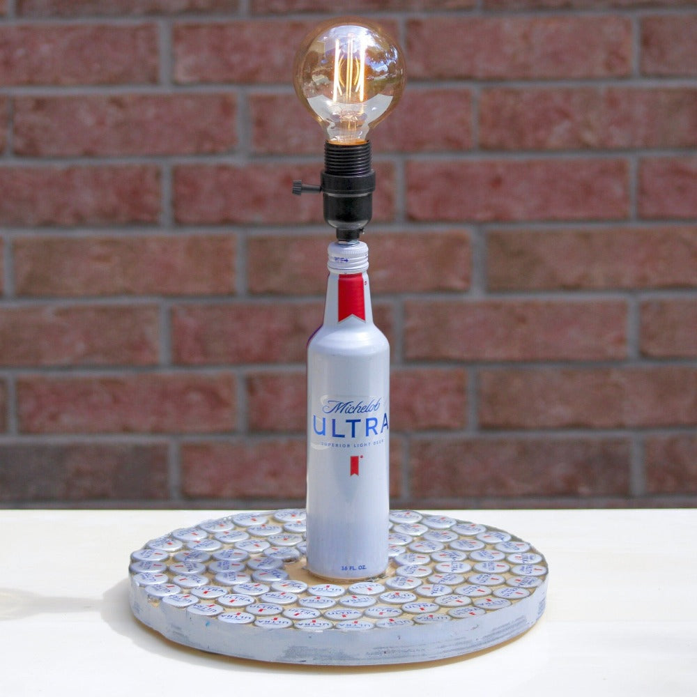 Michelob Ultra Lamp / Unique Beer Decor / Beer Lamp / Beer Can Decor / Beer Cap Decor / Michelob Ultra / Michelob Ultra Lamp / Beer Bottle Lamp / Beer Bottle Decor / Unique Beer Decor / Beer Can Art / Beer Table Lamp / Unique Beer Can / Beer Industrial / Beer Room Light