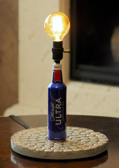 Michelob Ultra Lamp / Unique Beer Decor / Beer Lamp / Beer Can Decor / Beer Cap Decor / Michelob Ultra / Michelob Ultra Lamp / Beer Bottle Lamp / Beer Bottle Decor / Unique Beer Decor / Beer Can Art / Beer Table Lamp / Unique Beer Can / Beer Industrial / Beer Room Light