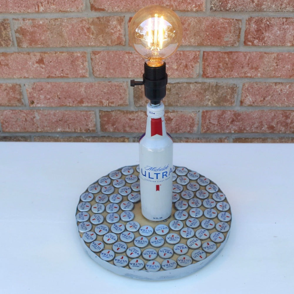 Michelob Ultra Lamp / Unique Beer Decor / Beer Lamp / Beer Can Decor / Beer Cap Decor / Michelob Ultra / Michelob Ultra Lamp / Beer Bottle Lamp / Beer Bottle Decor / Unique Beer Decor / Beer Can Art / Beer Table Lamp / Unique Beer Can / Beer Industrial / Beer Room Light